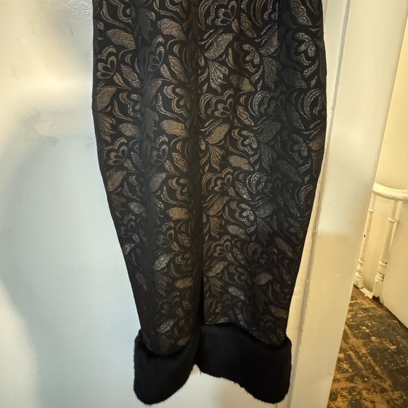 Collectif Black and Gold Juliette Jacquard Pencil Dress - Picture 9 of 11